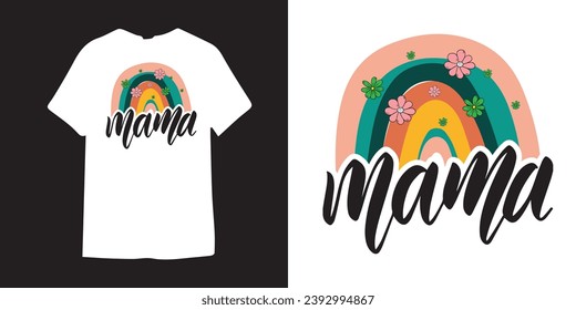 mama T-shirt Design | Vintage Mom typography t shirt design| Mother's Day T-shirt Design Idea | Mom Designs | Retro Hippy Mom T-shirt- Mama Leopard Png - leopard mama t shirt design 