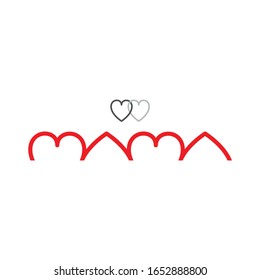 MAMA Typography Art. Flat Logo Design.