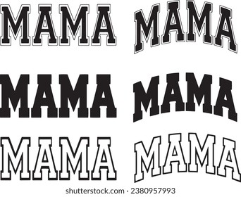 Mama Varsity,  mama varsity curved, mama varsity font, Arched Mama, Mom, Mom Life svg