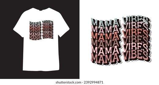 Mama vibes Mom T-shirt Design | Vintage Mom typography t shirt design| Mother's Day T-shirt Design Idea | Mom Designs | Retro Hippy Mom T-shirt- Mama Leopard Png - leopard mama t shirt design 