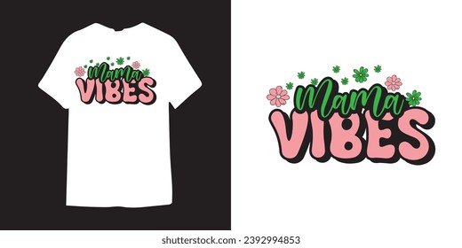 Mama vibes T-shirt Design | Vintage Mom typography t shirt design| Mother's Day T-shirt Design Idea | Mom Designs | Retro Hippy Mom T-shirt- Mama Leopard Png - leopard mama t shirt design 