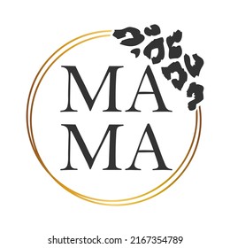 Mama Wild Illustration Clip Art Design Form. Leopard Silhouette Symbol Vektorgrafik.