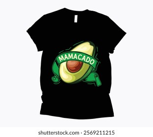 Mamacado avocado fruits vintage t-shirt design.