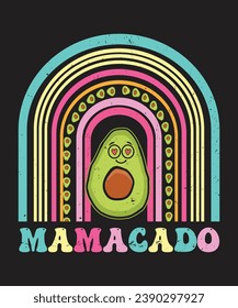 Mamacado bunter Vektorgrafik-Shirt-Design