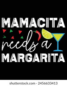 Mamacita Needs A Margarita T-Shirt Mom Shirt Women Funny Drinking Shirts Short Sleeve V-Neck Graphic Casual Tee Tops
