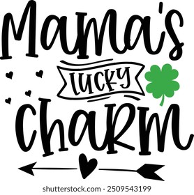 Mama's lucky charm, st Patrick's dog design