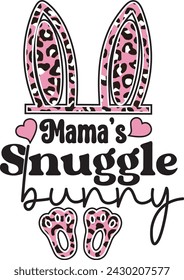 Mama's Snuggle Bunny Kids Easter T shirt Design