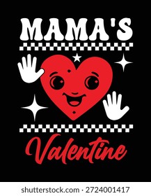 DISEÑO DE CAMISETA DE VECTOR DE SAN VALENTÍN DE MAMÁ