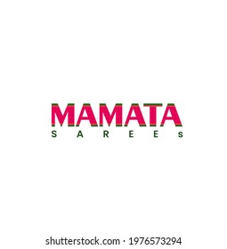 Mamata Sarees (Mamata is a Indian name) logo vector. Mamata Sarees typography logo.