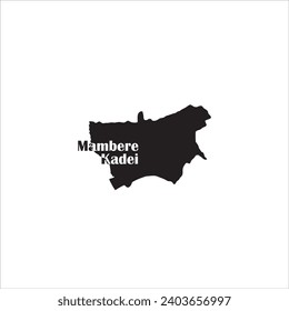 Mambere Kadei Central African Republic map and black letter design on white background