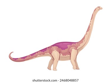 Mamenchisaurus prehistoric dinosaur showcasing its long neck and distinctive body markings. Isolated cartoon vector dino reptile character for paleontology educational materials, books and games