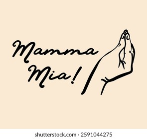 Mamma Mia Vector illustration - whimsical style