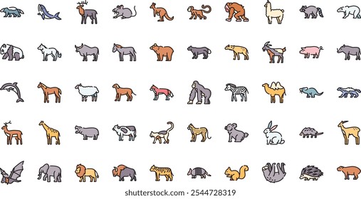 Mammal animals icons High-Quality Vector Icons Collection with Editable Stroke. Ideal for Professional and Creative Projects.