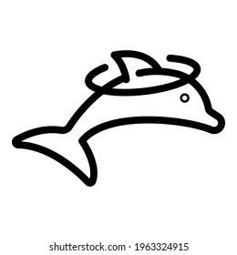 Mammal dolphin icon. Outline Mammal dolphin vector icon for web design isolated on white background