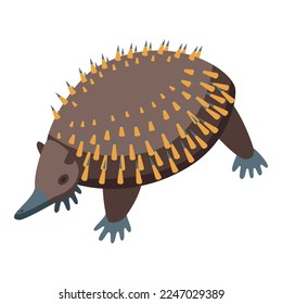 Mammal echidna icon isometric vector. Cute animal. Wild spiny