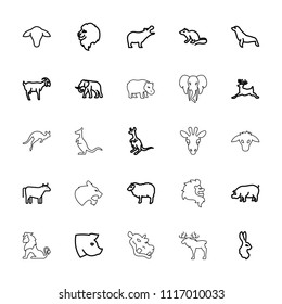 Mammal Icon Collection 25 Mammal Outline Stock Vector (Royalty Free ...