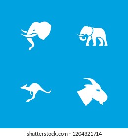 Mammal icon. collection of 4 mammal filled icons such as goat, kangaroo. editable mammal icons for web and mobile.