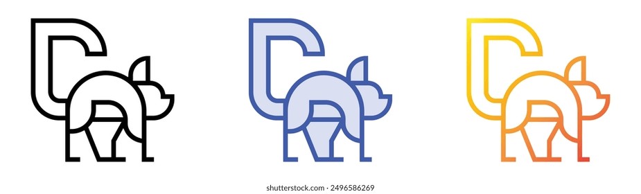 mammal icon. Linear, Blue Fill and Gradient Style Design Isolated On White Background