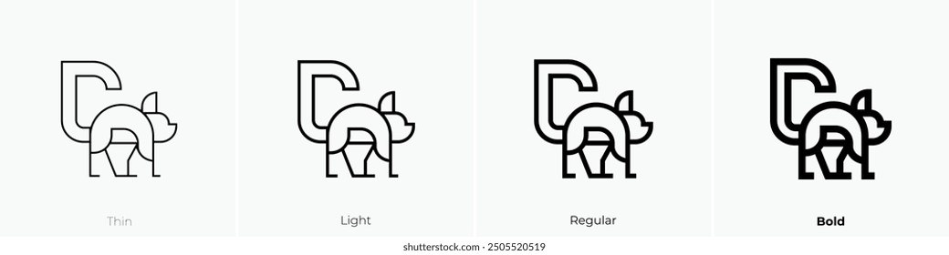 mammal icon. Thin, Light Regular And Bold style design isolated on white background