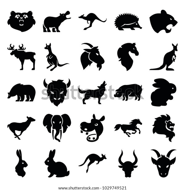 Mammal Icons Set 25 Editable Filled Stock Vector (Royalty Free ...