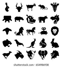 Mammal Icons Set Set 16 Mammal Stock Vector (Royalty Free) 613578176