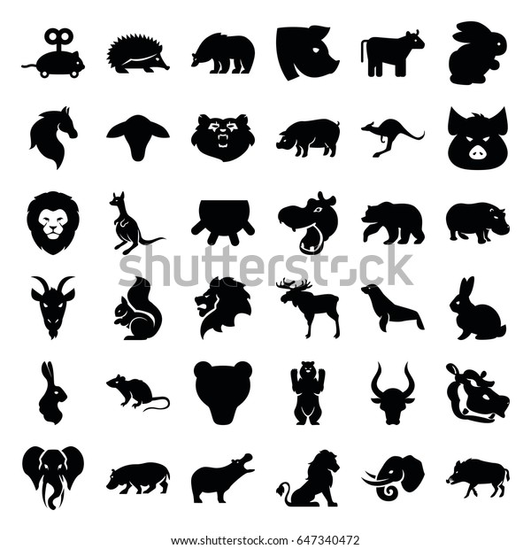 Mammal Icons Set Set 36 Mammal Stock Vector (Royalty Free) 647340472 ...