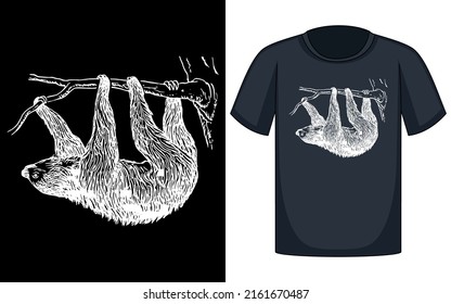 Mammal Sloth Bear Animal Zoology Hanging Biology T Shirt
