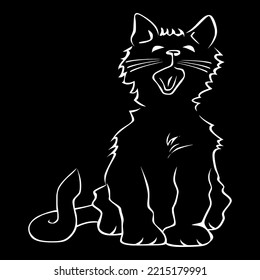 Mammal Tired Animal Cat Pet Fur Whiskers Vector