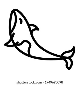 Mammal whale icon. Outline Mammal whale vector icon for web design isolated on white background