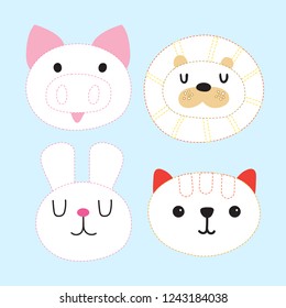 mammals line drawing vector design for kid