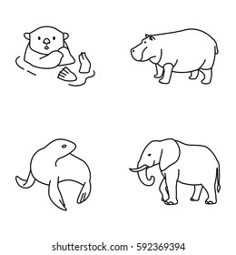 Mammals vector icons