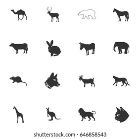 mammals web icons for user interface design