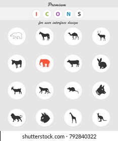mammals web icons for user interface design