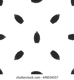 Mammillaria bocasana pattern repeat seamless in black color for any design. Vector geometric illustration