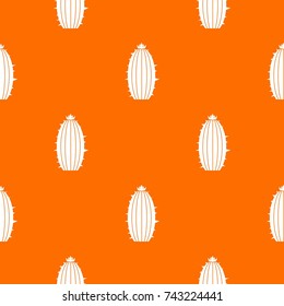 Mammillaria bocasana pattern repeat seamless in orange color for any design. Vector geometric illustration