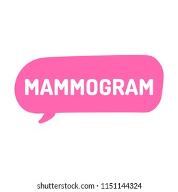 Mammogram. Flat Vector Illustration On White Background.