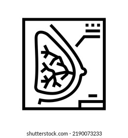 Mammogram Health Check Line Icon Vector. Mammogram Health Check Sign. Isolated Contour Symbol Black Illustration