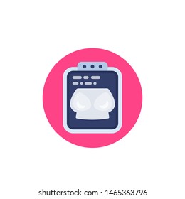 Mammogram icon on white, vector