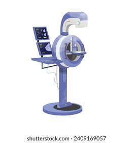 Mammograph device. Mammography equipment isolated. Technology for screening breast cancer and tumor. Monitorine machine. Healthcare vector.