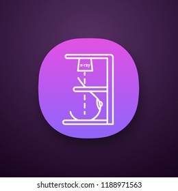 Mammography app icon. UI/UX user interface. Breast radiography. Woman breast examination. Chest x-ray screening. Web or mobile application. Mastography. Vector isolated illustration