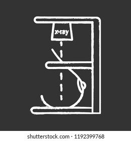 Mammography chalk icon. Breast radiography. Woman breast examination. Chest x-ray screening. Mastography. Isolated vector chalkboard illustrations