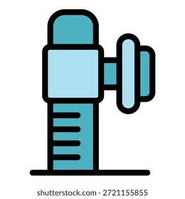 Icono de dispositivo de mamografía. Icono del Vector del dispositivo de la mamografía para el Diseño web aislado en el color de fondo blanco plano