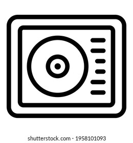 Mammographie-Prüfungssymbol. Umrissüberprüfung der Mammographie, Vektorsymbol für Webdesign einzeln auf weißem Hintergrund