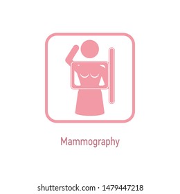 Mammography icon sign simbol. Breast Cancer October Awareness Month Campaign banner. Vector