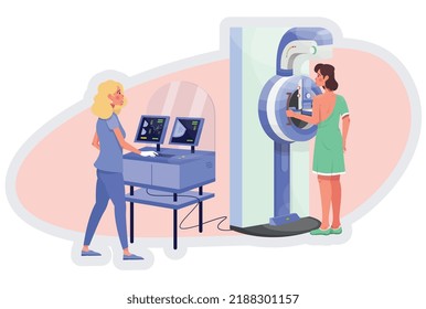 Mammography Machine. Breast Screening. Patient And Doctor. Mammogramm.