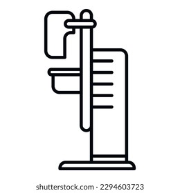 Vector de contorno de icono de máquina de mamografía. Cáncer de mama. Salud clínica