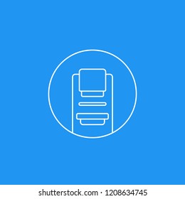 Mammography machine, line icon in circle