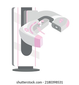 Mammography machine semi flat color vector object. Women health checkup. Full sized item on white. Medical equipment simple cartoon style illustration for web graphic design and animation