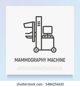 Mammography machine thin line icon. Laboratory equipment. Modern vector illustration.