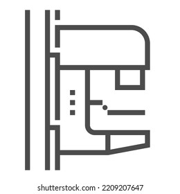 Mammography, pixel perfect, editable stroke, up scalable square line vector icon.